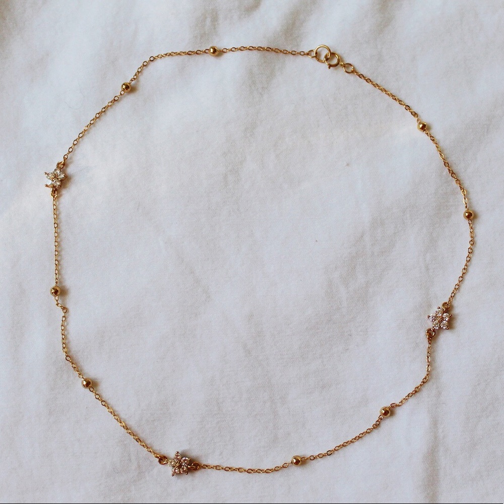 CZ FLOWER NECKLACE